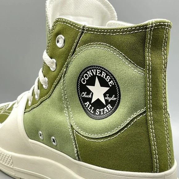 Converse Men's 9.5 Sneakers Green CTAS Construct Hi Army Platform Street A03471C